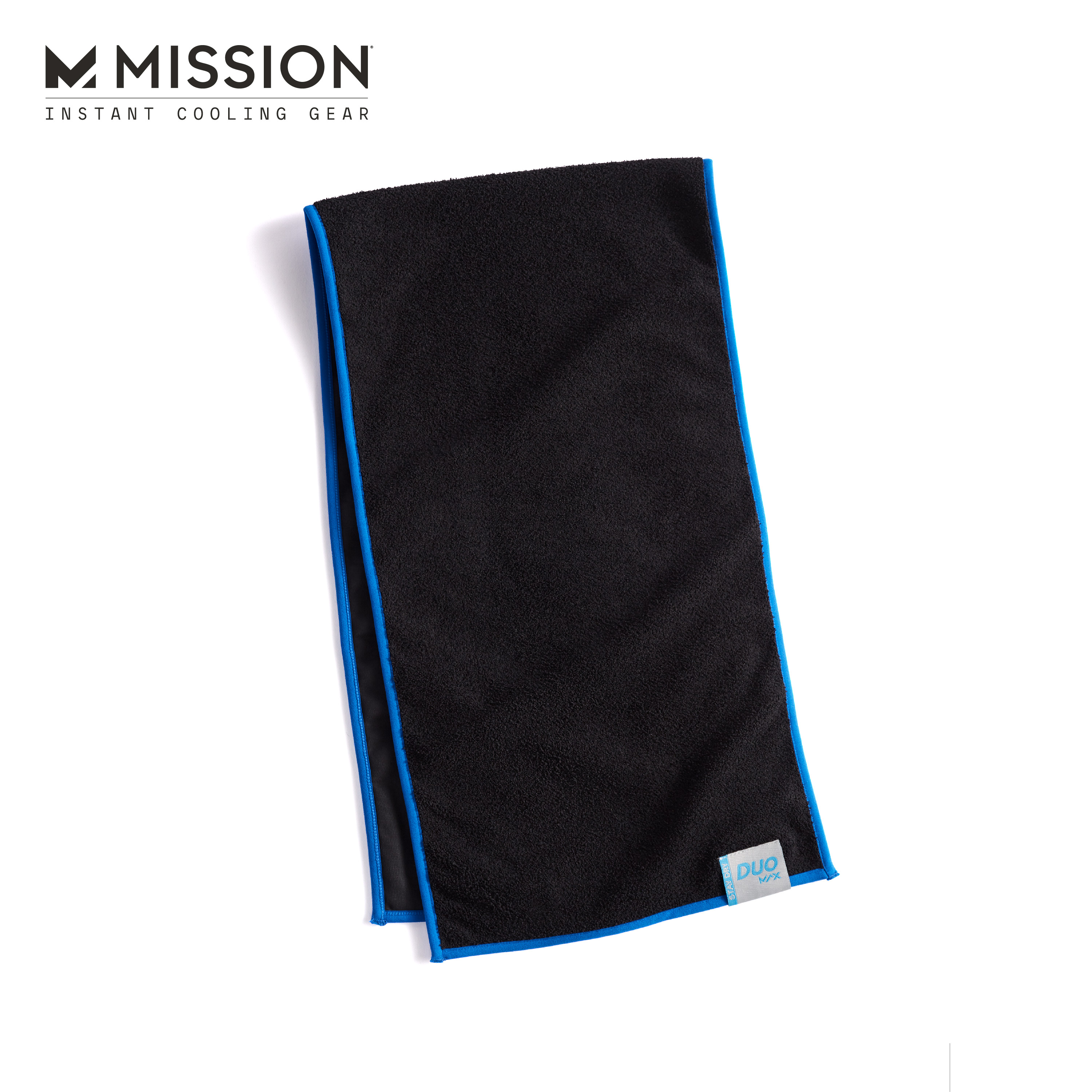 MISSION Cooling DuoMax Towel Dual Sided Sports Towel, Black