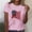 Tops-903Pink, variant on Xdegoge 4Th of July Patriotic T Shirts for Women USA American Flag Short Sleeve Crewneck Stars and Stripes Glitter Graphic Print Casual Soft Summer Tops
