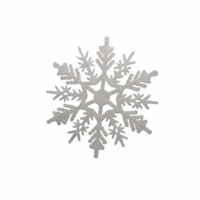 Bewildely 12 piezas de decoración de copos de nieve de Navidad portátiles para interiores y exteriores, decoración para sala de estar, adorno Kits de decoración para fiestas Blanco crema