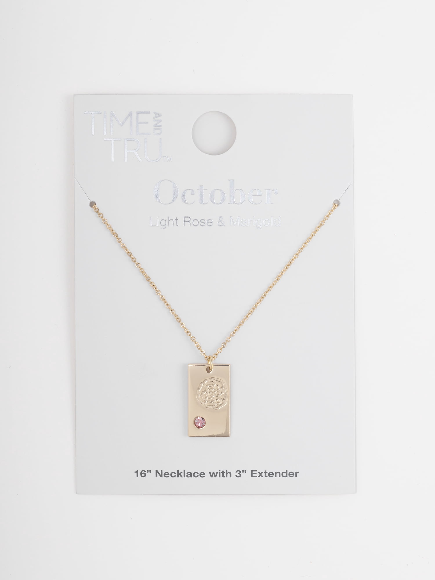Time and Tru Women's Goldtone Necklace, October Birthstone