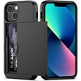 thumbnail image 1 of KOMI for iPhone 13 Mini Case with Card Holder[Store 5 Cards] Dual Layer Heavy Duty Shockproof Wallet Case with Hidden Card Slot Large Storage Case for iPhone 13 Mini (Black), 1 of 5