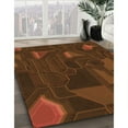 thumbnail image 3 of Ahgly Company Machine Washable Indoor Rectangle Transitional Mahogany Brown Area Rugs, 5' x 8', 3 of 7
