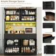 thumbnail image 5 of Homfa 71" Kitchen Pantry with LED Lights and Charging Station, Freestanding Kitchen Cupboard with Storage and Microwave Stand, Floor Cabinet for Dining Living Room, Black, 5 of 8