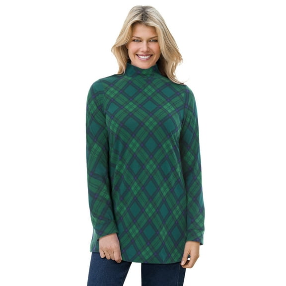 Woman Within Plus Size Mockneck Long-Sleeve Tunic