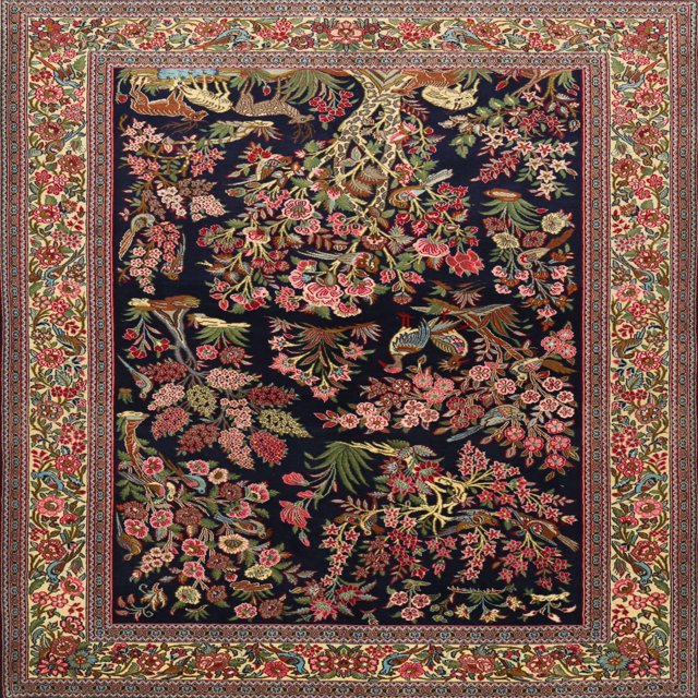 Ahgly Company Tapis d'Intérieur Lavables en Machine Traditionnels Brun Amande Foncé, Carré de 4'