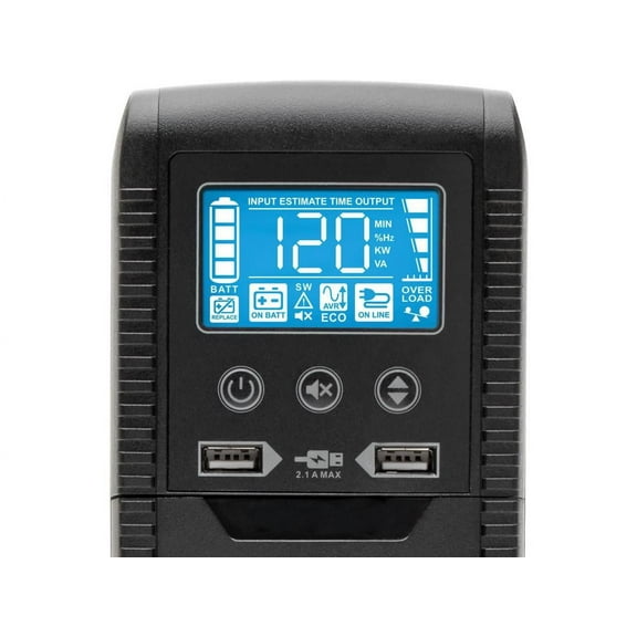 TRIPP LITE Line Interactive ECO1300LCD UPS with USB and 10 Outlets - 120V, 1300 VA, 720 Watts, ECO Series