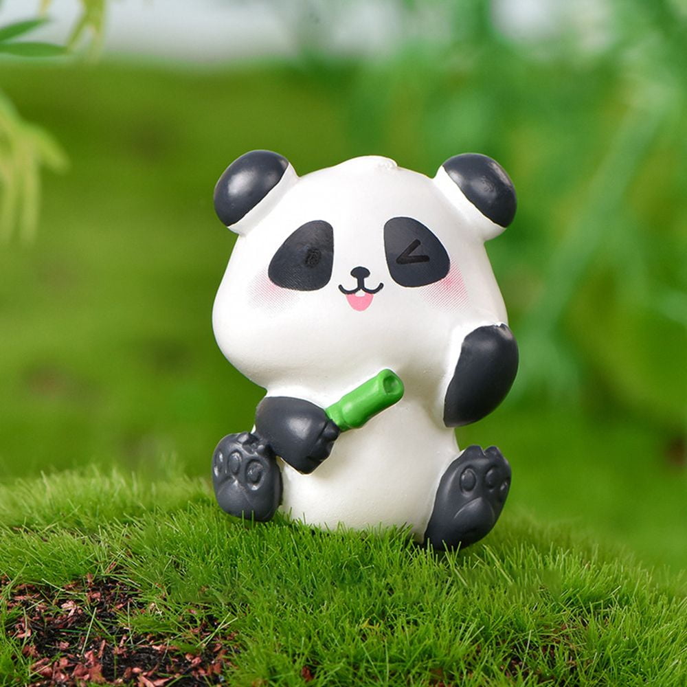 Mini Panda Figurine DIY Chinese Bear Terrarium Decor Bamboo Home Decor  Giant Panda Desktop Ornaments Micro Landscape Figurines Fairy Garden  Miniature 6 