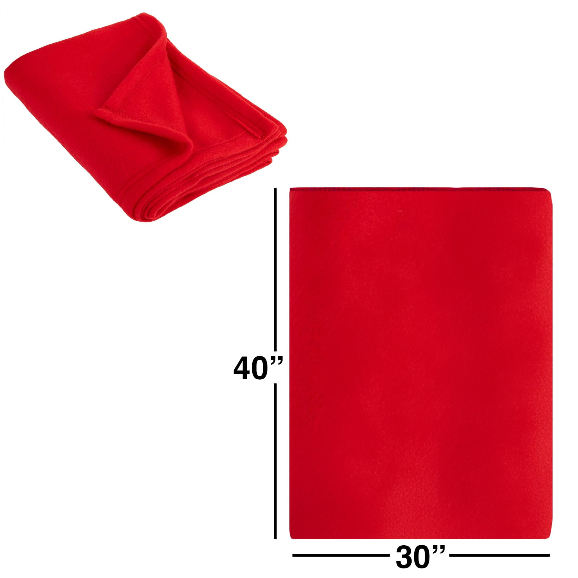 24 pack Adult Soft Fleece 40"L x 30"L Twin Throw Blankets for Homeless, Wedding Favors, Home in Assorted Colors