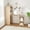 Natural Wood, variant on Stretchable Desk, Expandable Office Desk with Storage Shelves and Mobile Wheels, Foldable Rolling Table for Small Apartment Home Office, White