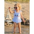 thumbnail image 3 of BemeyourBBs Toddler Baby Girl Sailboat Swimsuit Infant Bathing Suit Summer One Piece Swimwear Cute Sailboat Print Strap Tie Up Sleeveless Beachwear, 3 of 9