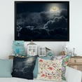 thumbnail image 3 of Designart 'Cloudy Full Moon Night With Stars' Nautical & Coastal Framed Art Print, 3 of 4