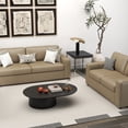 thumbnail image 3 of Roundhill Furniture Sakan Leather Upholstered 2-Piece Living Room Set, Sofa and Loveseat, Beige, 3 of 14