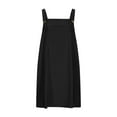 thumbnail image 4 of Patlollav Dress for Women 2024,Large Women'S Casual Solid Pocket Button Back Strap Dress Adjustable Sling Sleeveless Dress, 4 of 6