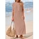 thumbnail image 3 of Vestido de verano KIRUNDO Vestido largo Henley de punto acanalado caqui XXL, 3 of 9