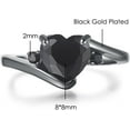 thumbnail image 4 of Black Gold Plated Heart Shaped Stone Solitaire Style Wedding Engagement Promise Statement Ring, 4 of 4