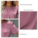 thumbnail image 5 of Camisa para Mujer Señoras Verano Color Puro Cuello Redondo Camisa De Manga Abullonada Suelta Informal Top Básico De Manga Corta, 5 of 6