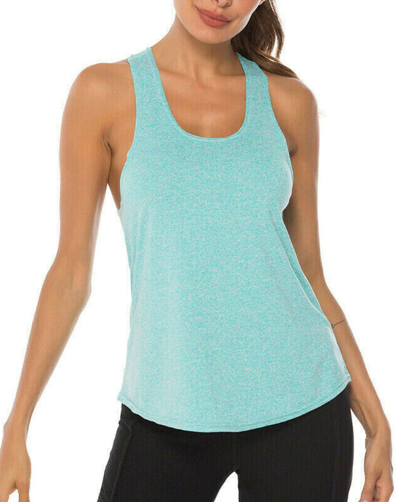 Women Workout Tank Top T-shirt Sport Gym Clothes Fitness Yoga Tank Tops Shirt 