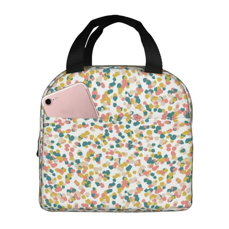 Insulated Lunch Bag for Women Men - Colorful spots pattern Leakproof Cooler Lunch Box for Women Men  Lunch Tote Bags for Work School Picnic Travel