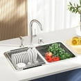 thumbnail image 5 of Dish Drying Rack in-Sink, 304 Stainless Steel Dish Drainer with Stainless Steel Silverware Holder Over Inside Sink-Adjustable 14.96" to 20.59" Maximium 13 Upright Dishes, 5 of 6