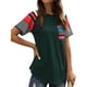 thumbnail image 1 of Qarigey Top con dobladillo en la parte delantera a rayas para mujer Prendas para la parte del cuerpo Verde S Qarigey AP001701-06, 1 of 6