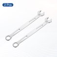 thumbnail image 3 of Uxcell 2Pcs Combination Wrench 10mm Metric Super Thin 12-Point Box and Open End Chrome Vanadium Steel Double Ended Spanner Tool for Automotive Furniture Machinery DIY Repair, Silver, 3 of 7