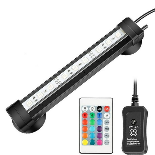 Luz de acuario LED con control remoto | Lámpara de burbujas de pecera que cambia de color | Resistente al agua, energéticamente eficiente, múltiples modos, fácil de instalar | para medio acuático