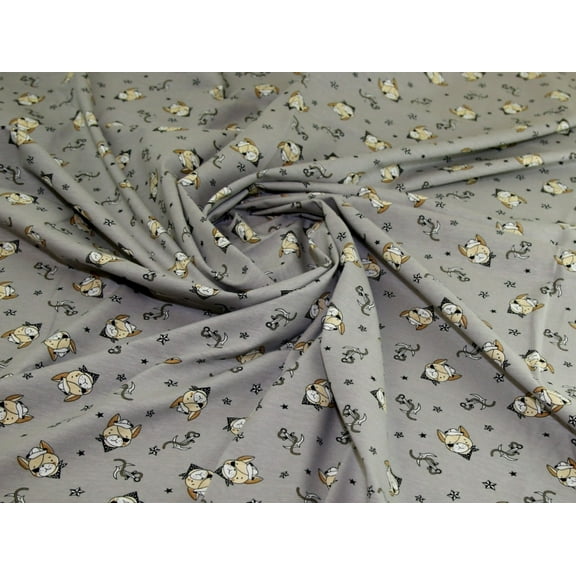 Minerva Cotton Jersey Stretch Knit Fabric Grey - per yard