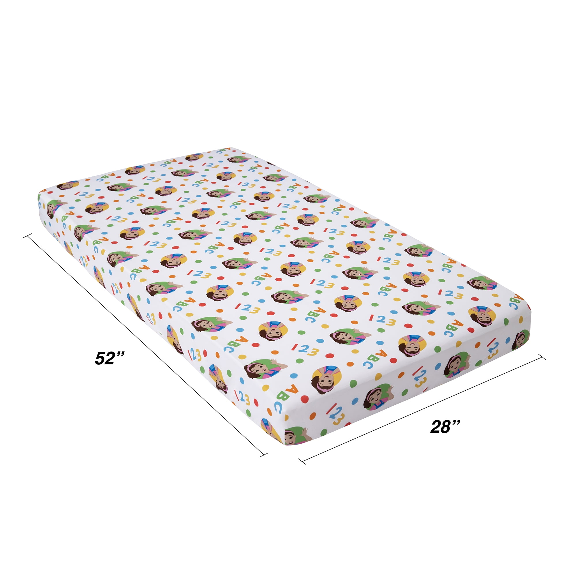 NoJo Ms. Rachel Toddler 2-Piece Unisex Fitted Bed Sheet Set