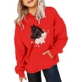 thumbnail image 2 of RMGVDSD Hoodies for Girls Kids Horse Print Long Sleeve Hooded Sweatshirts Back To School Graphic Pullover Tops Fall Winter Clothes Holiday Clothes 4-5 Years, 2 of 4