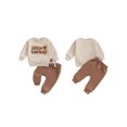thumbnail image 2 of Toddler Boy Thanksgiving Outfits Letter Turkey Embroidery Long Sleeve Round Neck Pullover + Elastic Waist Solid Pants 2 Pcs Set, 2 of 6