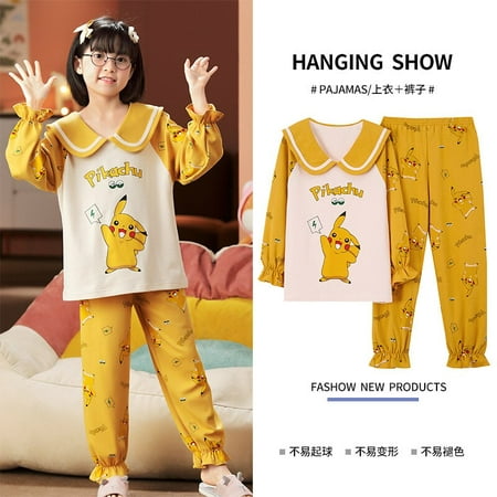 

Anime Kawaii Sanrios Hellokittys Printed Children Adults Cotton Pajama Set Long Sleeved Pants Home Clothing Parent-child Clothes