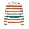 thumbnail image 5 of DDAPJ pyju Hooded Sweatshirts for Women Striped Hoodies Fall Winter Casual Sports Hoody Top with Pocket Orange XXL, 5 of 6