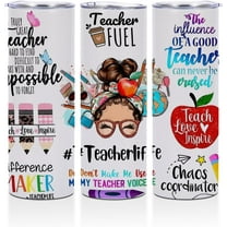 Teacher Gifts 20 oz Skinny Tumbler Stainless Steel Slim Insulated Tumblers Straight Water Bottle Coffee Mug Thermal Travel Cup with Lid, Christmas Birthday Teacher Appreciation Gifts for Women
