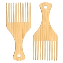 Unique Bargains Wood Afro Hair Pick Combs For All Hairs 7.17"x3.07" 2 Pcs