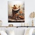 thumbnail image 2 of Designart "Simplicity Cowboy Hat And Boot II" Cowboys Metal Wall Art, 2 of 5