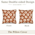 thumbnail image 2 of Burnt Orange Pillow Covers 18X18 Inch White Floral Daisy Geometry Decorative Couch Pillow Cases Spring Summer Flower Throw Pillows Set of 2 Farmhouse Home Decor for Room Porch Patio Couch Outdoor, 2 of 6