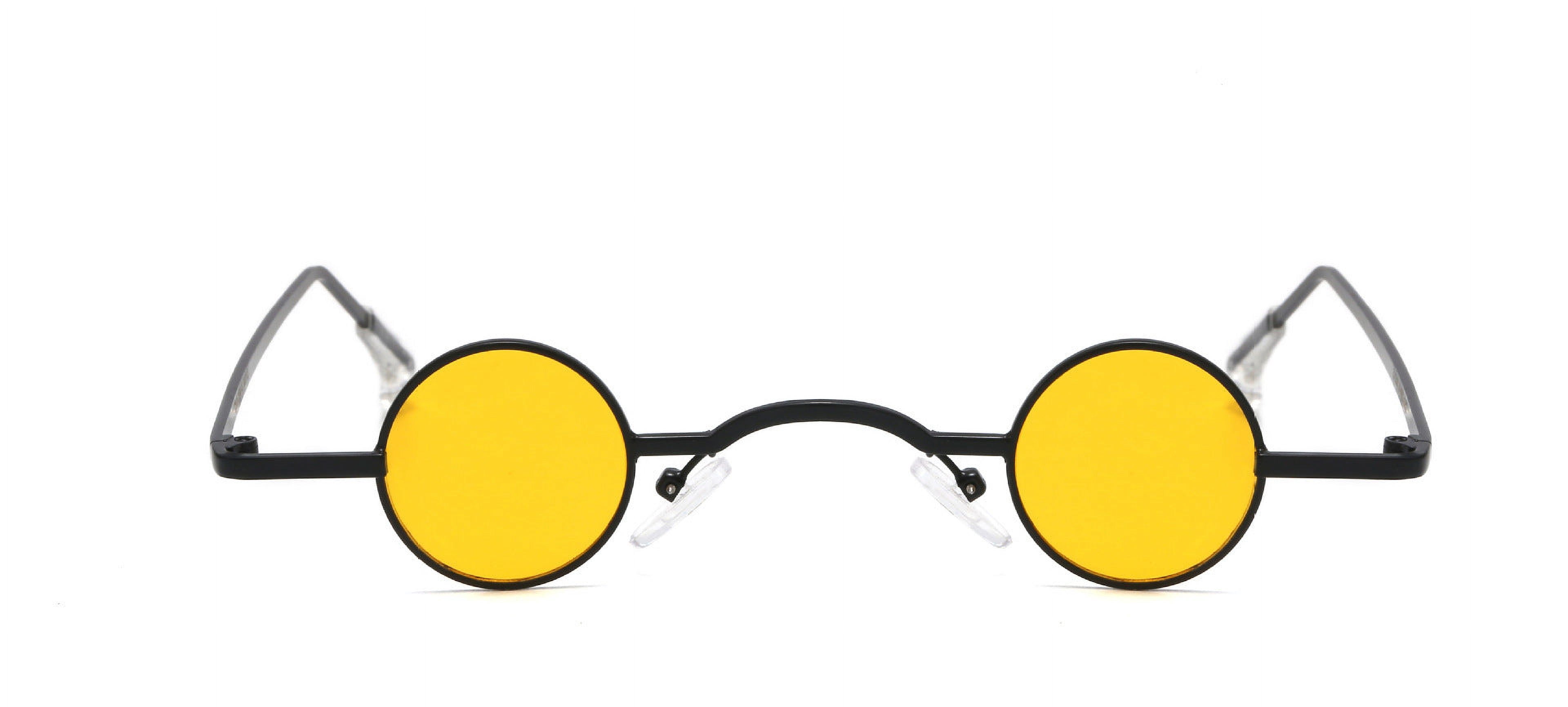 Retro Round Frame Sunglasses for Men, UV400 Protection, Metal Frame, PC Lens, Punk Style, Cool for Filming, Large Fit