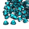 thumbnail image 1 of Unique Bargains 40 Pcs Acrylic Flat Back Rhinestones 20mm/0.8 Inch Heart Artificial Gemstone for Crafts Jewelry Making Water Blue, 1 of 7