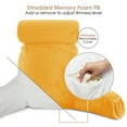 thumbnail image 4 of Nestl Reading Pillow, Extra Large Bed Rest Pillow with Arms – Premium Shredded Memory Foam TV Pillow, Detachable Neck Roll & Lumbar Support Pillow - Yellow, 4 of 7