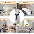 thumbnail image 4 of Curtain Tiebacks 2pcs Curtain Holdbacks Tie for Drapery, Plastic Pearl Curtain Rope Holders for Drapes Blue Cotton Rope Tie Backs for Heavy Duty Curtain, 4 of 5