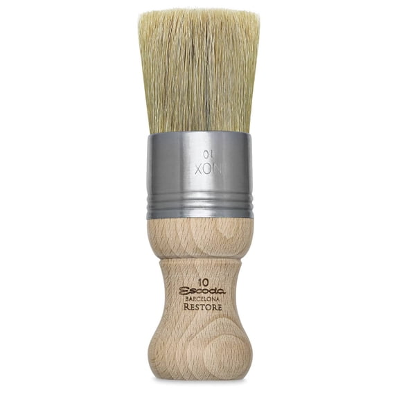 Escoda Restore Premium Brush - Flat Round, Size 10, Stubby Handle