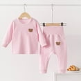 thumbnail image 2 of UAYOTSE Baby Boys Girls Bear Patch Pajama Set 3 6 12 18 24 Months 2T 3T 4T fit Pjs Soft Breathable Long Sleeve Top Pants Size 9-12 Months, 2 of 6