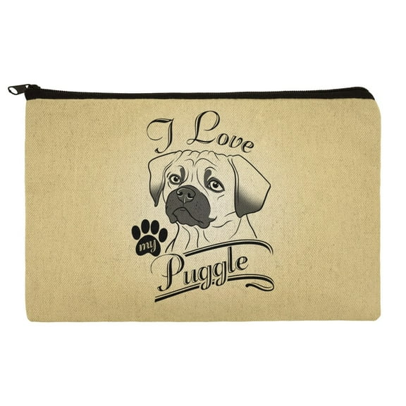 I Love My Puggle Makeup Cosmetic Bag Organizer Pouch