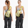 thumbnail image 5 of Bright Yellow Lemon Print Sling Backpack, Cute Summer Fruit Design Crossbody Daypack with Retro Vintage Floral Patterns, Lightweight and Adjustable Strap, 5 of 5