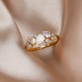 thumbnail image 2 of VOLALO Inlaid Muti Moissanite Teardrop Shaped Ring For Women, 2 of 7