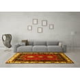 thumbnail image 3 of Ahgly Company Machine Washable Indoor Square Persian Yellow Traditional Area Rugs, 4' Square, 3 of 4