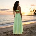 thumbnail image 6 of XIAOCHA Tiered Summer Dress for Women Spaghetti-Strap Fringed Ruffled Bohemian Vacation Maxi Dresses, 6 of 8