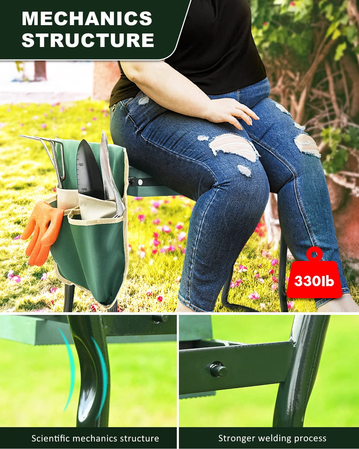 Upgraded Garden Kneeler and Seat with Thicken & Widen Soft Kneeling Pad,Heavy Duty Foldable Gardener Stool with 2 Tool Pouches,Gardening Gifts for Women Mom Men Seniors¡­…