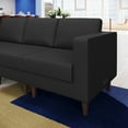 thumbnail image 3 of Flash Furniture Black LeatherSoft Right Arm Reception Chair, 2 AC Outlets/1 USB/1 USB-C Ports and Wooden Walnut Legs with Adjustable Floor Glides, 3 of 14