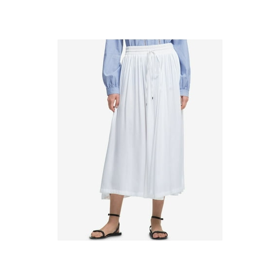 DKNY Pull On Midi Skirt Ivory M